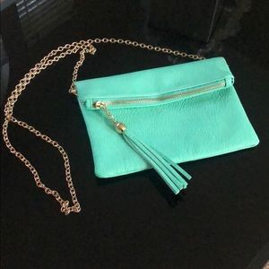 Mint gold chain purse